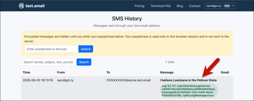 My decrypted message.