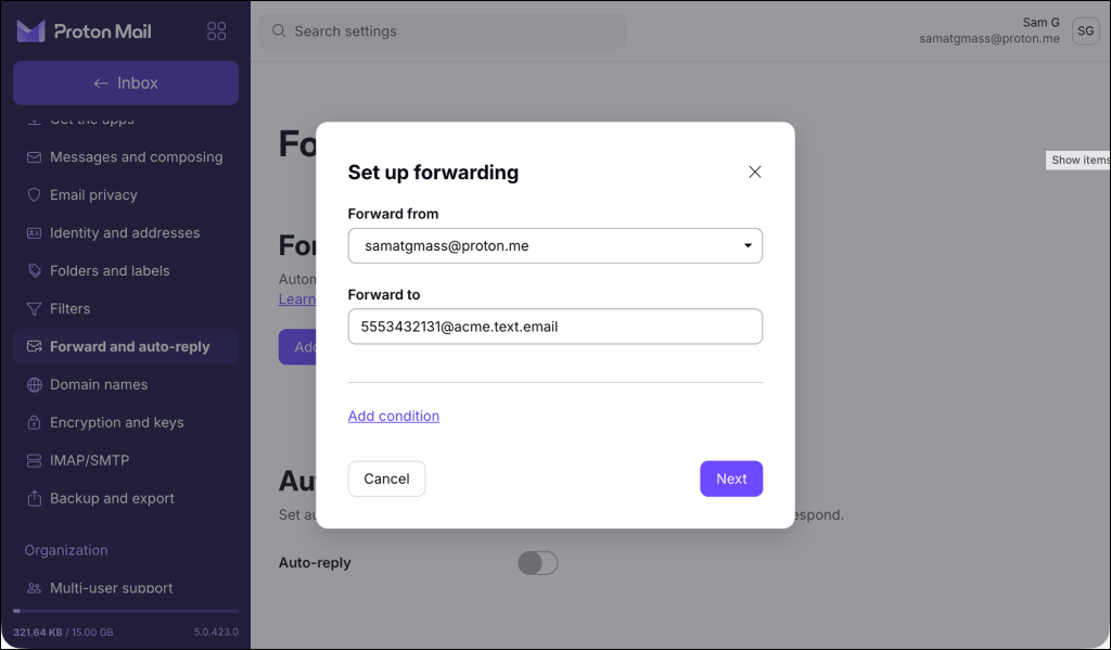 Create forwarding rule